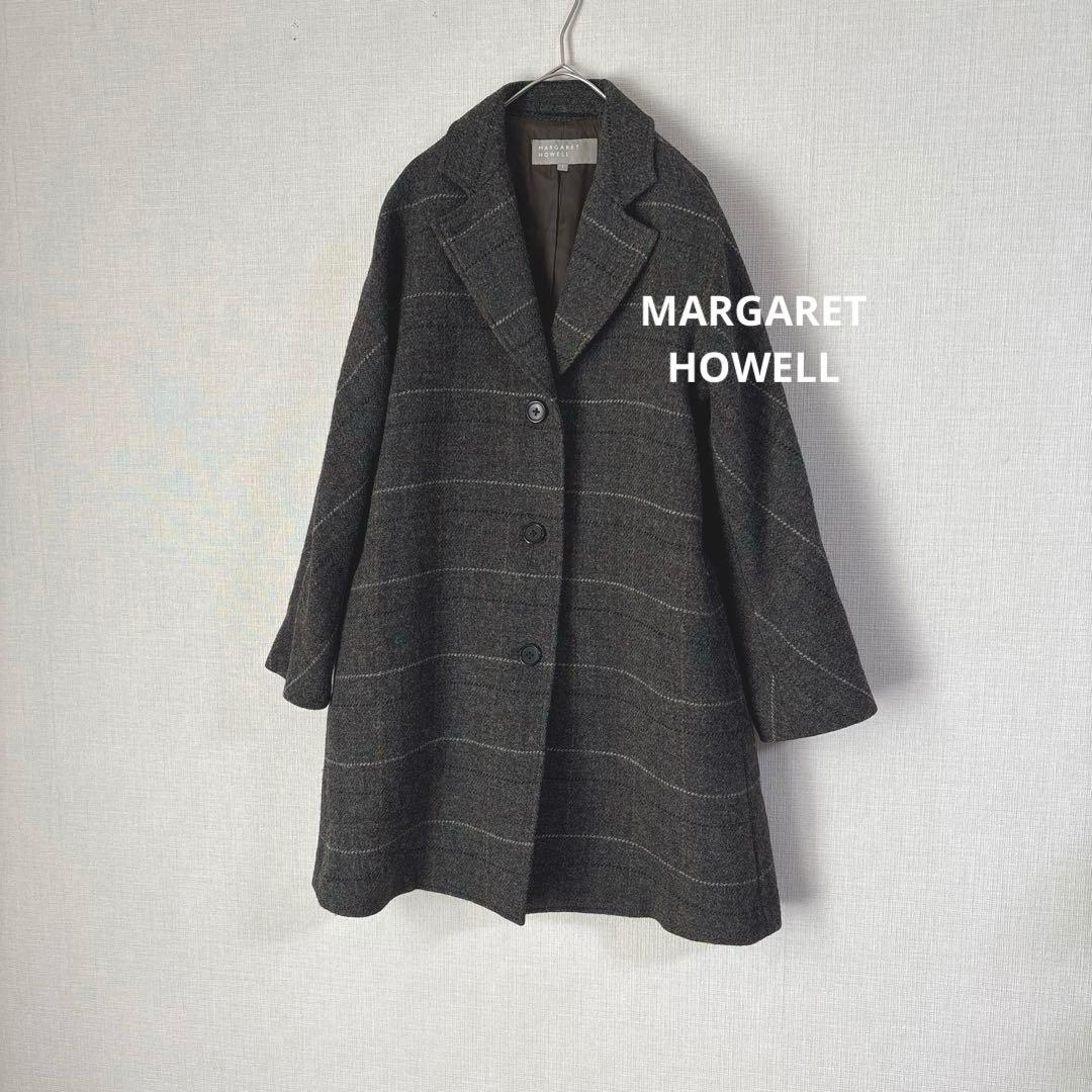 MARGARET HOWELL マーガレットハウエル ウール チェック コート