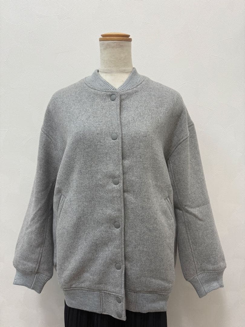 新品未使用 SHIPS any バーシティジャケット スタジャン グレーウール混