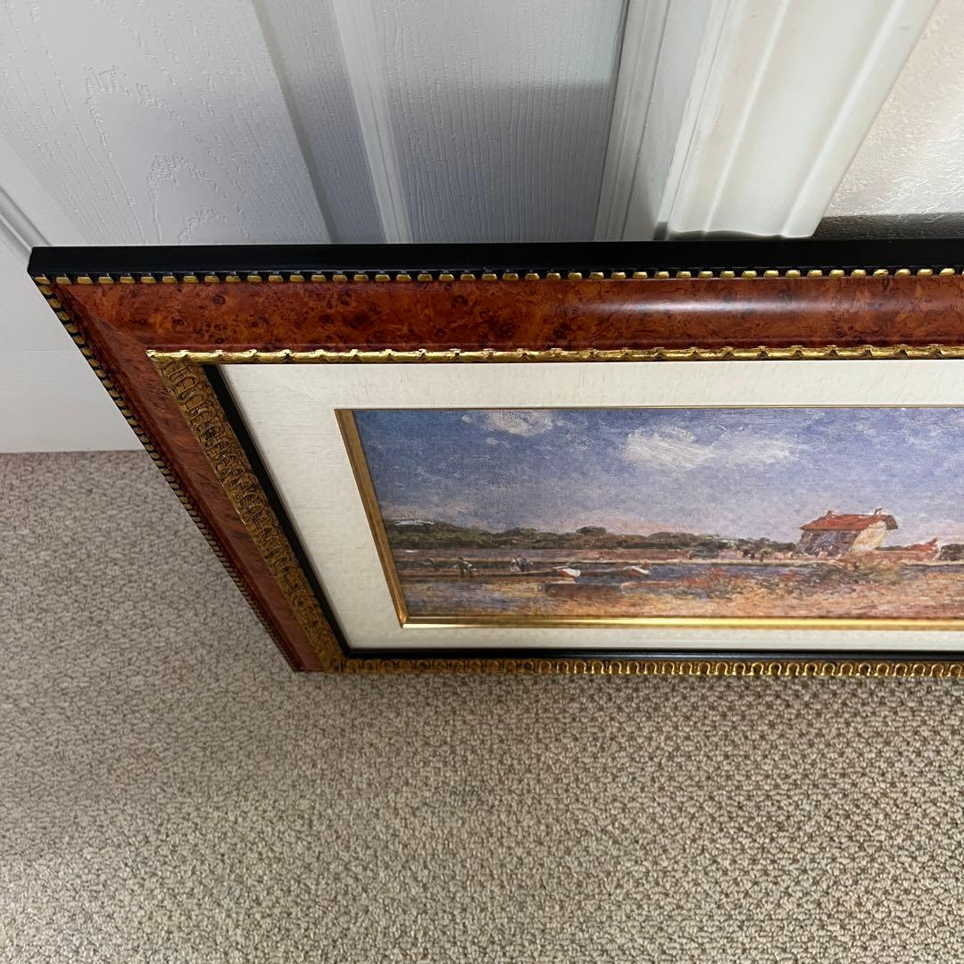 アルフレッド・シスレー　「サン・マメスのロワン河畔」　複製画　油彩画　風景画