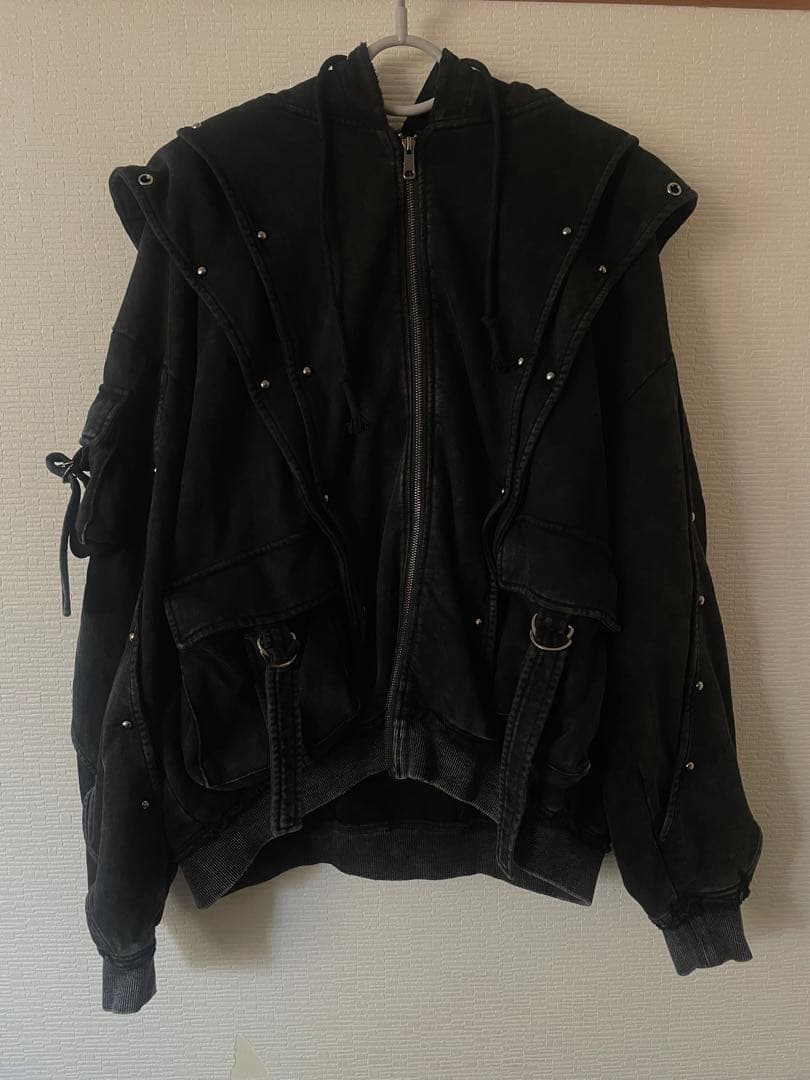 REFLEM レフレム ヘビーレイヤード ジップ パーカー フーディ ブラック