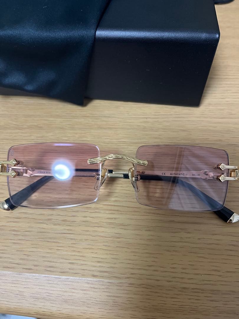 james oro リムレスサングラス ピンク