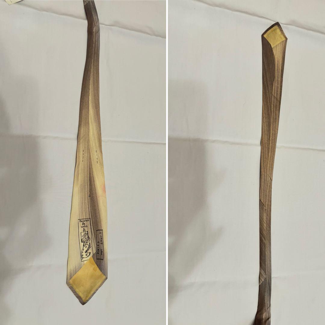 ネクタイnecktieハンドペイント50s紳士服スーツ古着ビンテージブランド鳥