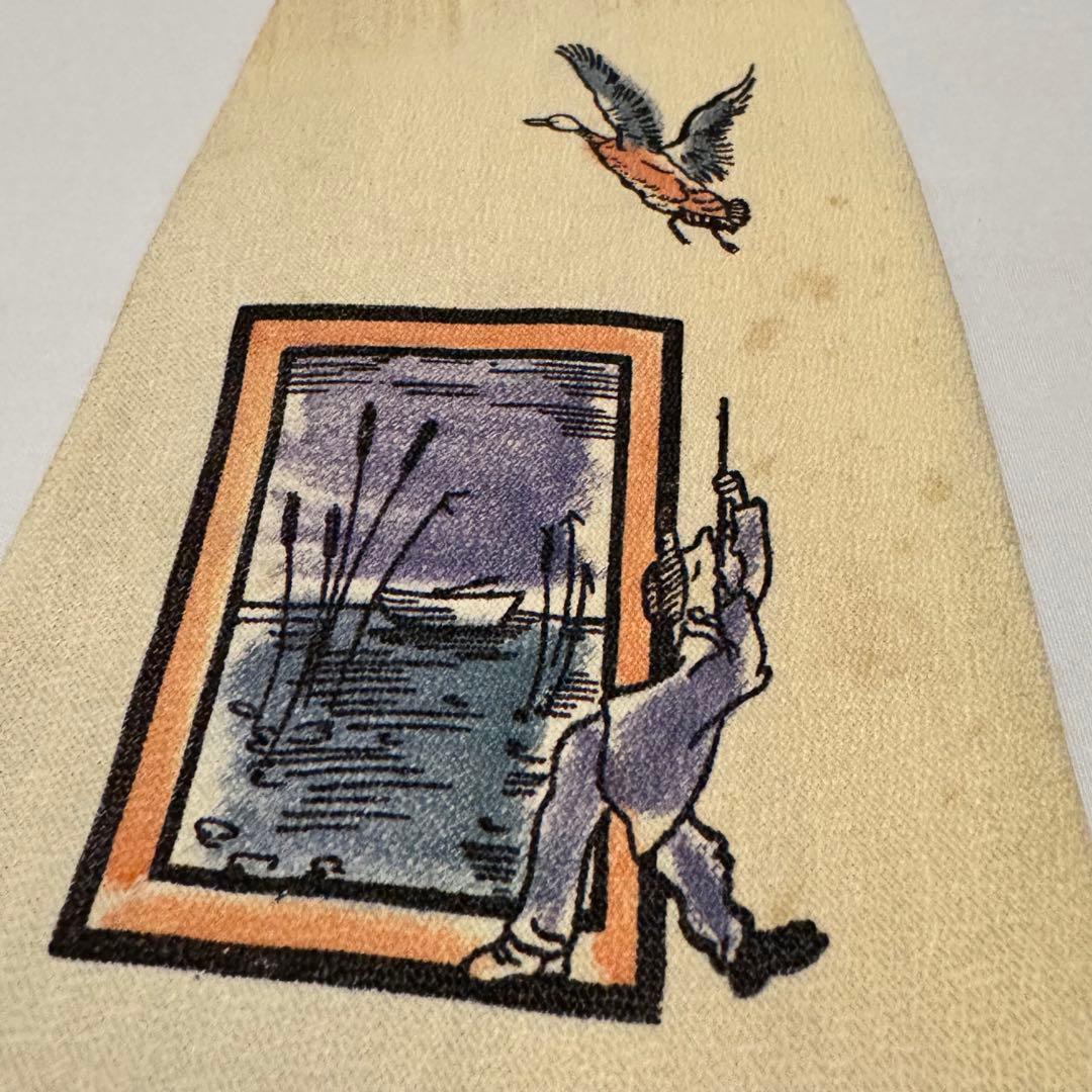 ネクタイnecktieハンドペイント50s紳士服スーツ古着ビンテージブランド鳥
