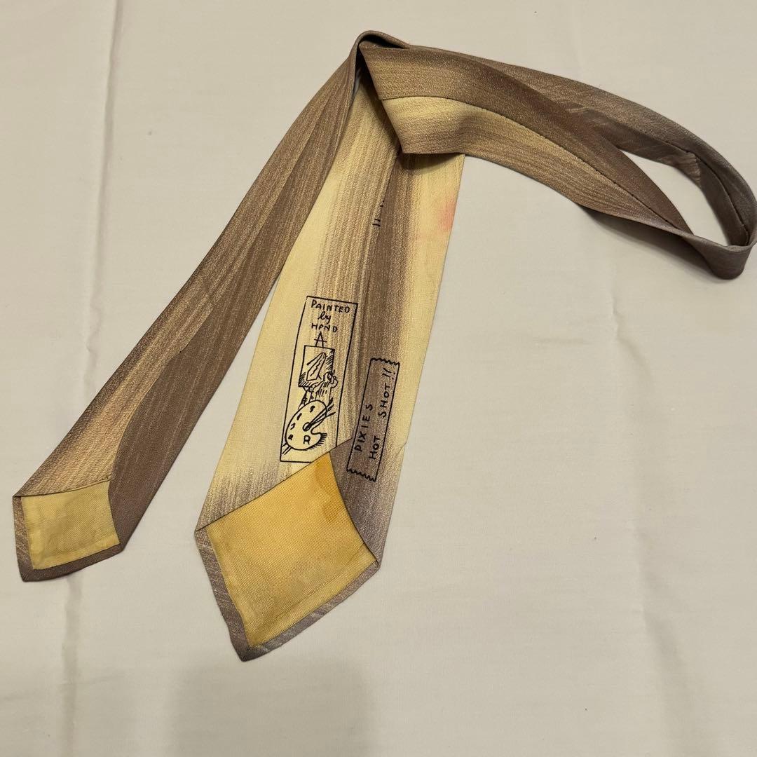 ネクタイnecktieハンドペイント50s紳士服スーツ古着ビンテージブランド鳥