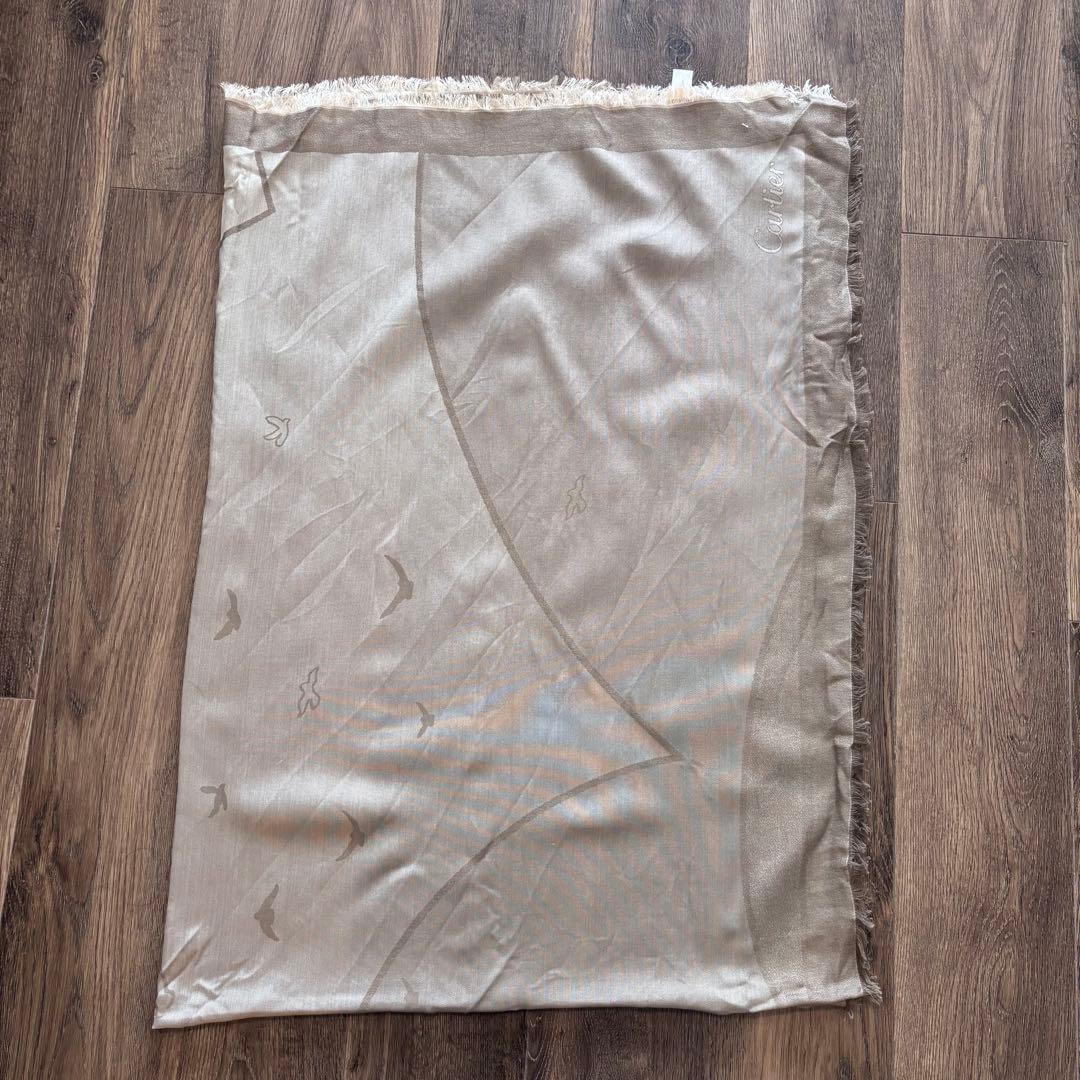 cartier カルティエ　バードデザイン大判ストール