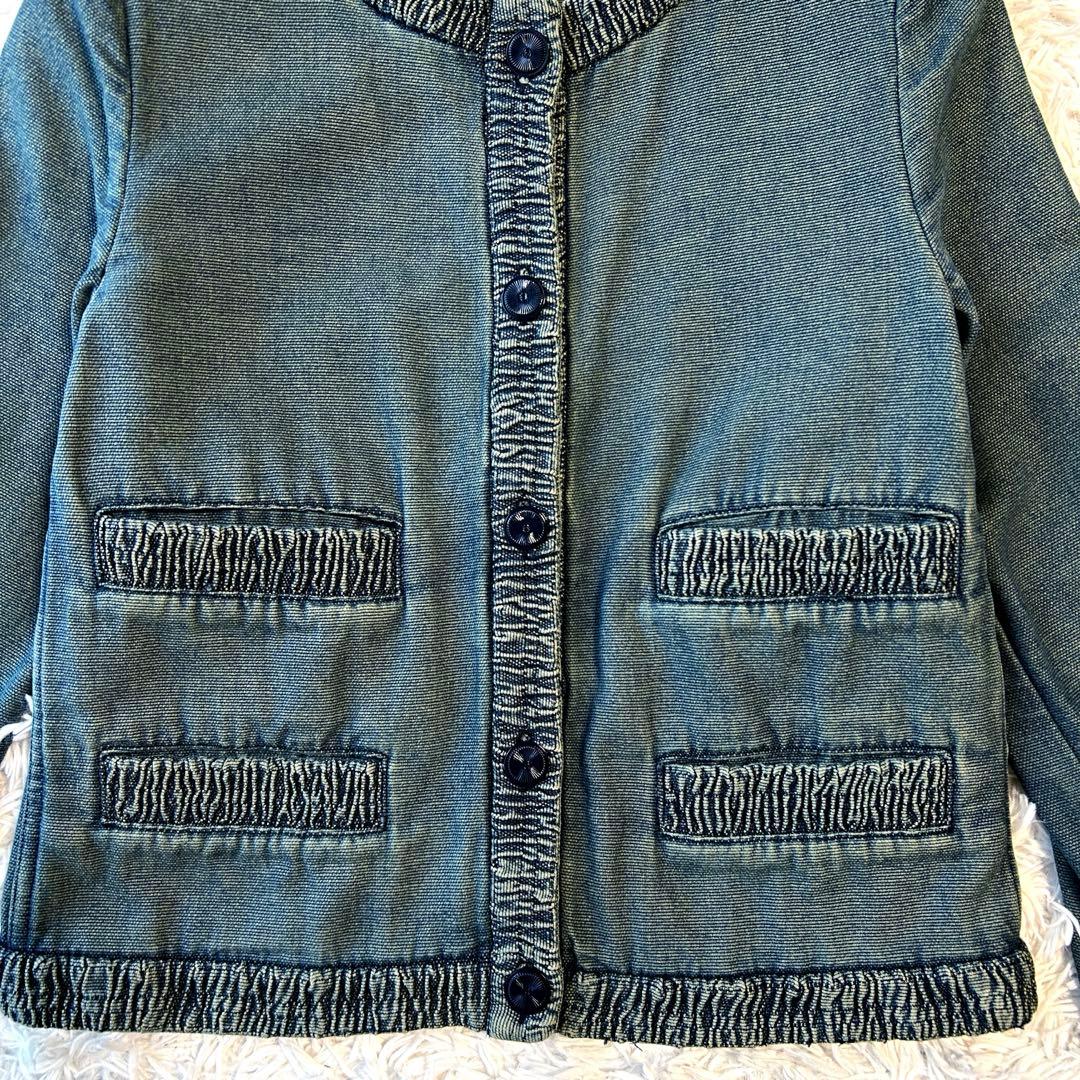 CHANEL シャネル デニムジャケット ココマーク シャーリング加工 長袖