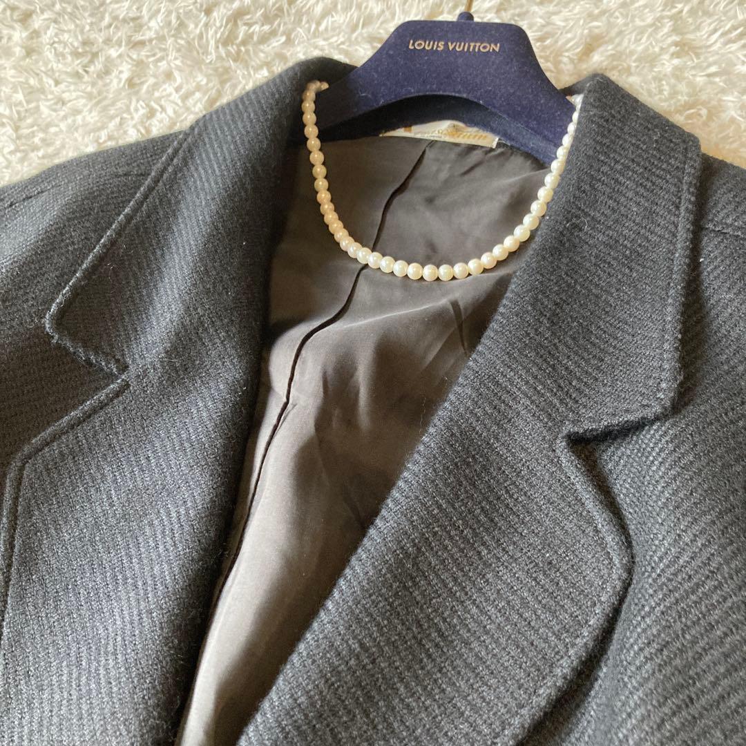 極美品　アクアスキュータム　シルクウール　ジャケット　ショートコート　黒