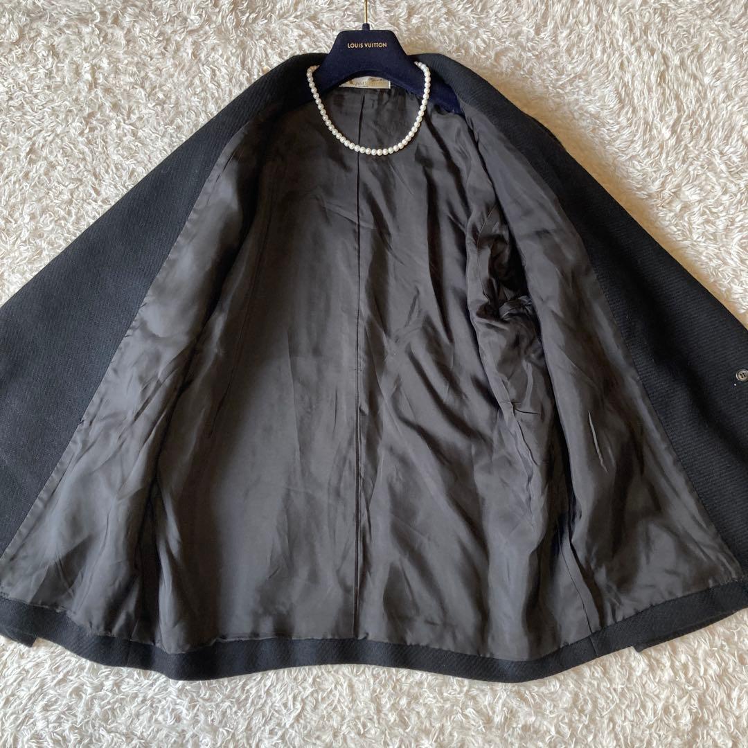 極美品　アクアスキュータム　シルクウール　ジャケット　ショートコート　黒