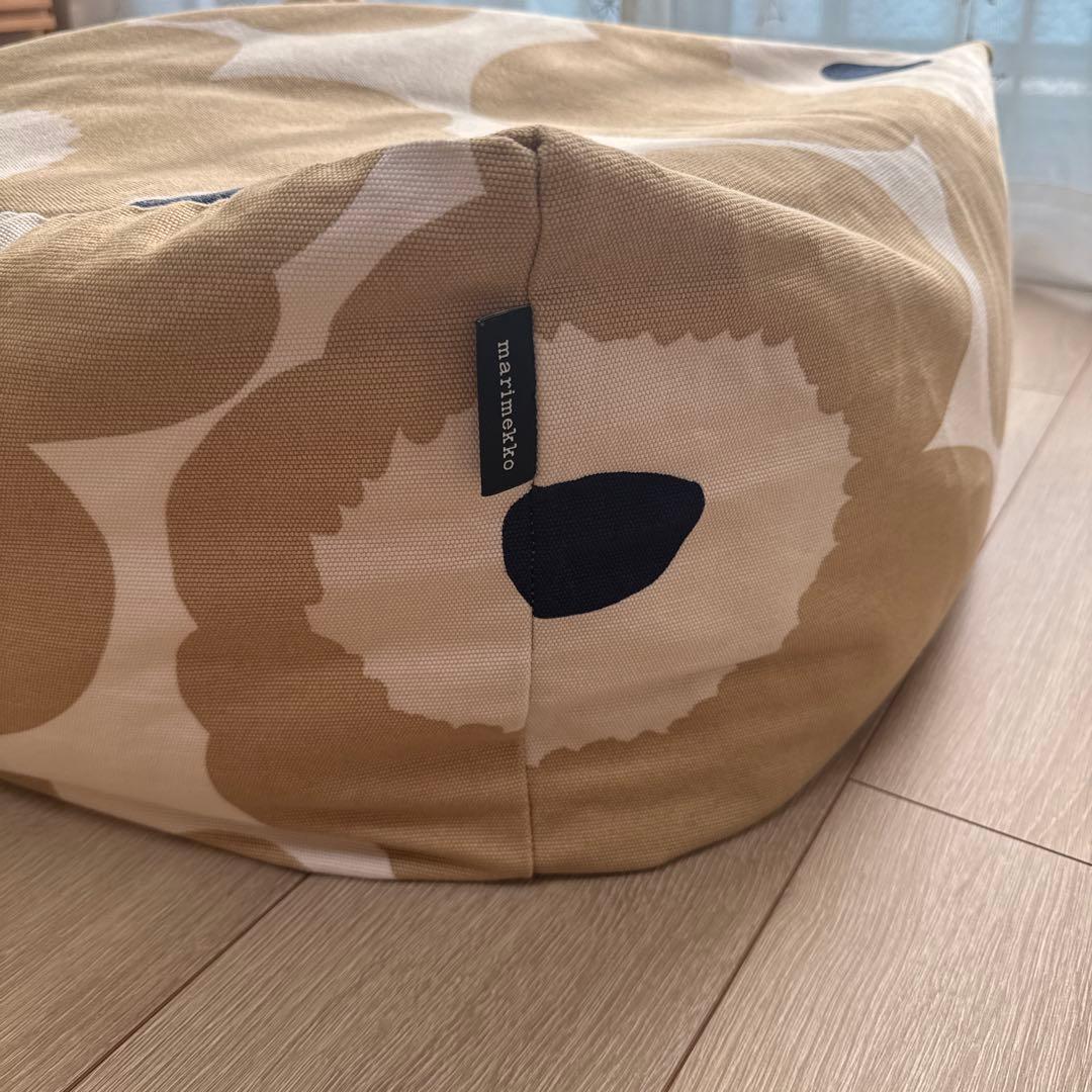 マリメッコ Unikko Puffi クッション&カバー オフホワイト×ベージュ