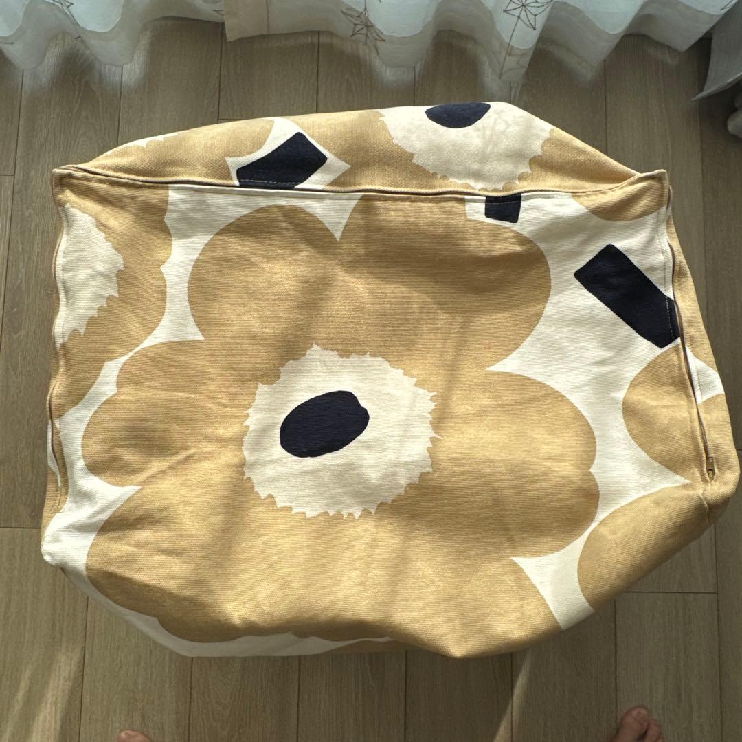 マリメッコ Unikko Puffi クッション&カバー オフホワイト×ベージュ