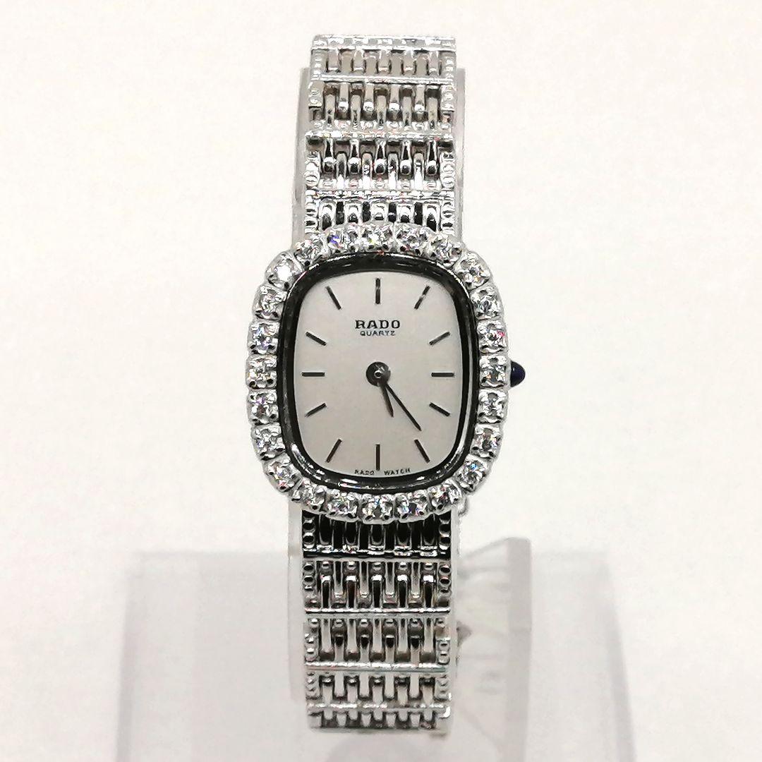 稼働✨ 新品電池　RADO　レディース 腕時計　ストーン　高級感　美品　シルバー