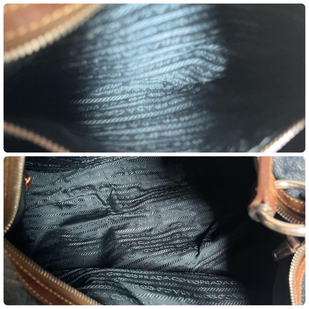 【超希少✨】プラダ ホーボー ワンショルダーバッグデニム 肩掛け ジャガードロゴ