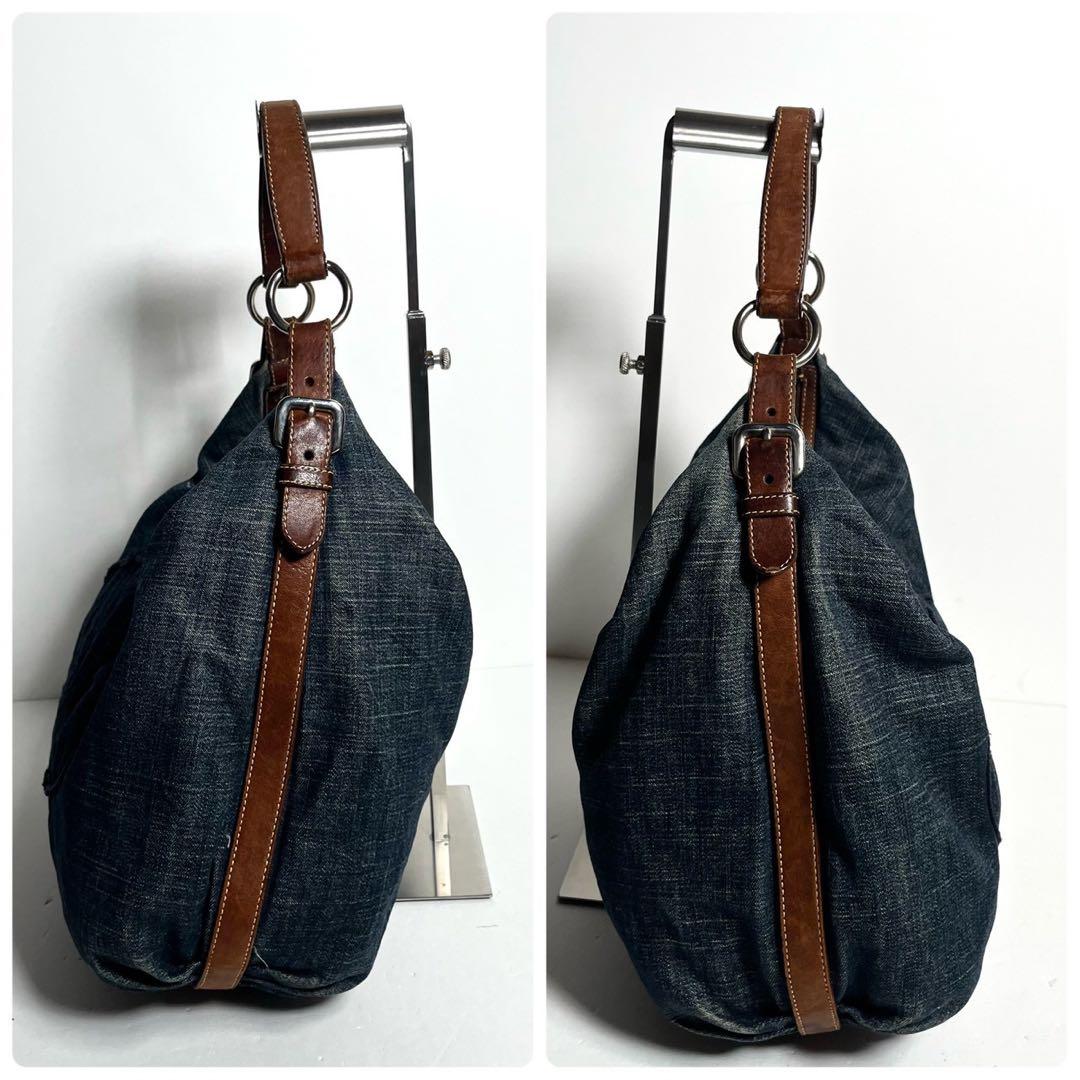 【超希少✨】プラダ ホーボー ワンショルダーバッグデニム 肩掛け ジャガードロゴ