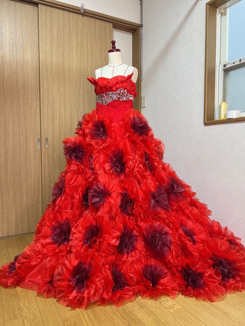 赤 ロングドレス