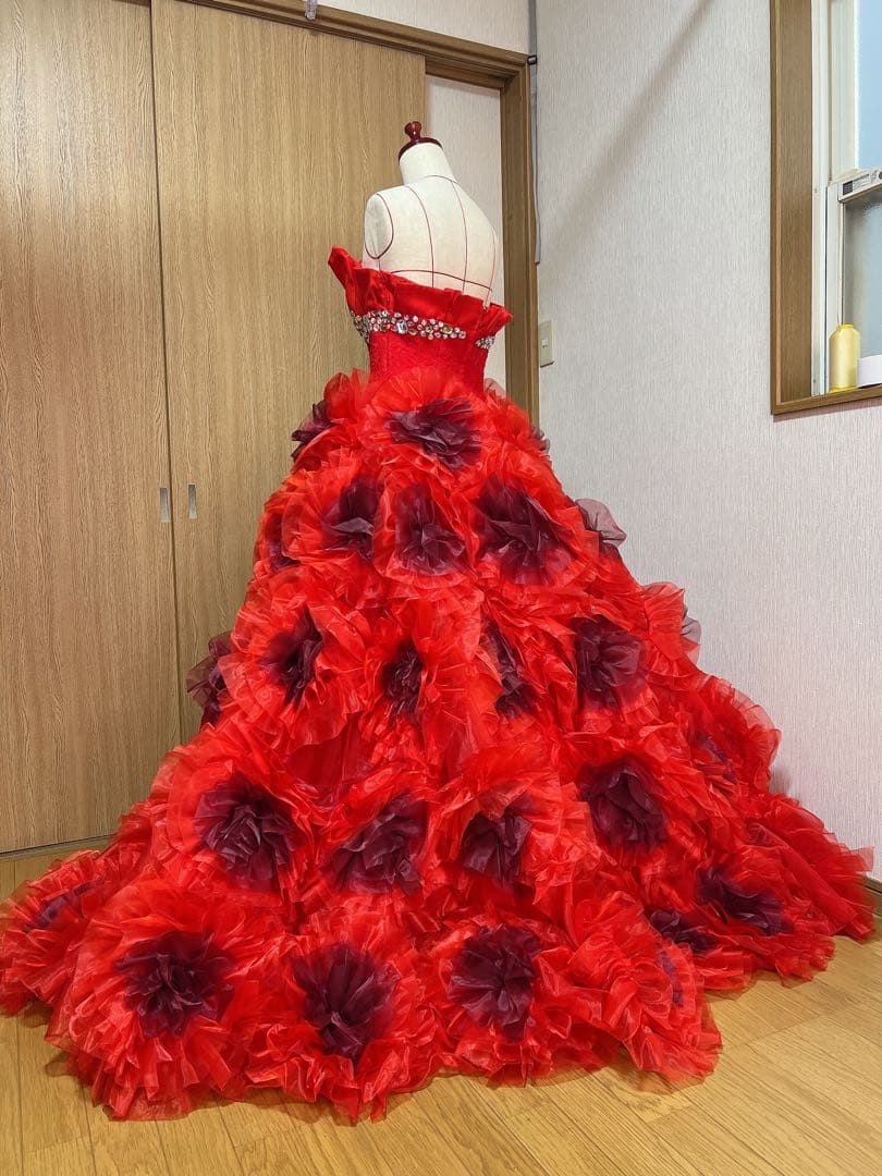 赤 ロングドレス