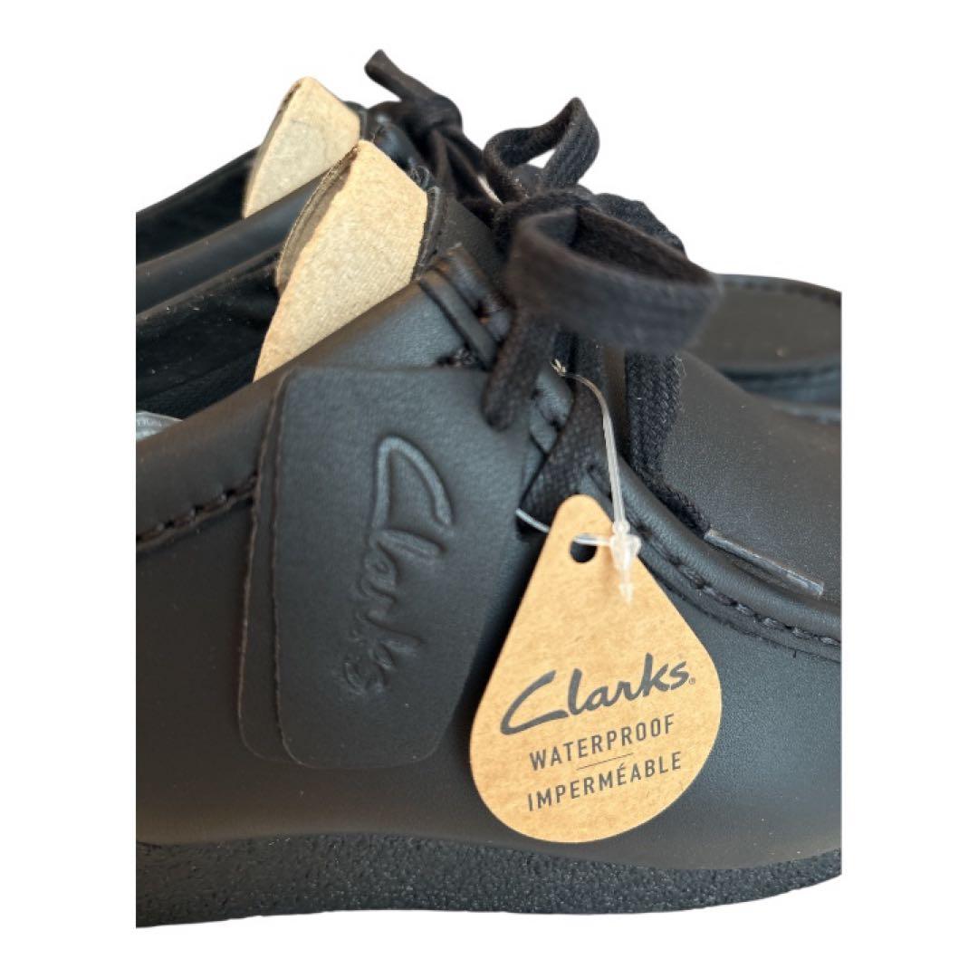Clarksクラークス ワラビーエヴォウォータープルーフ ブラックレザー27.5