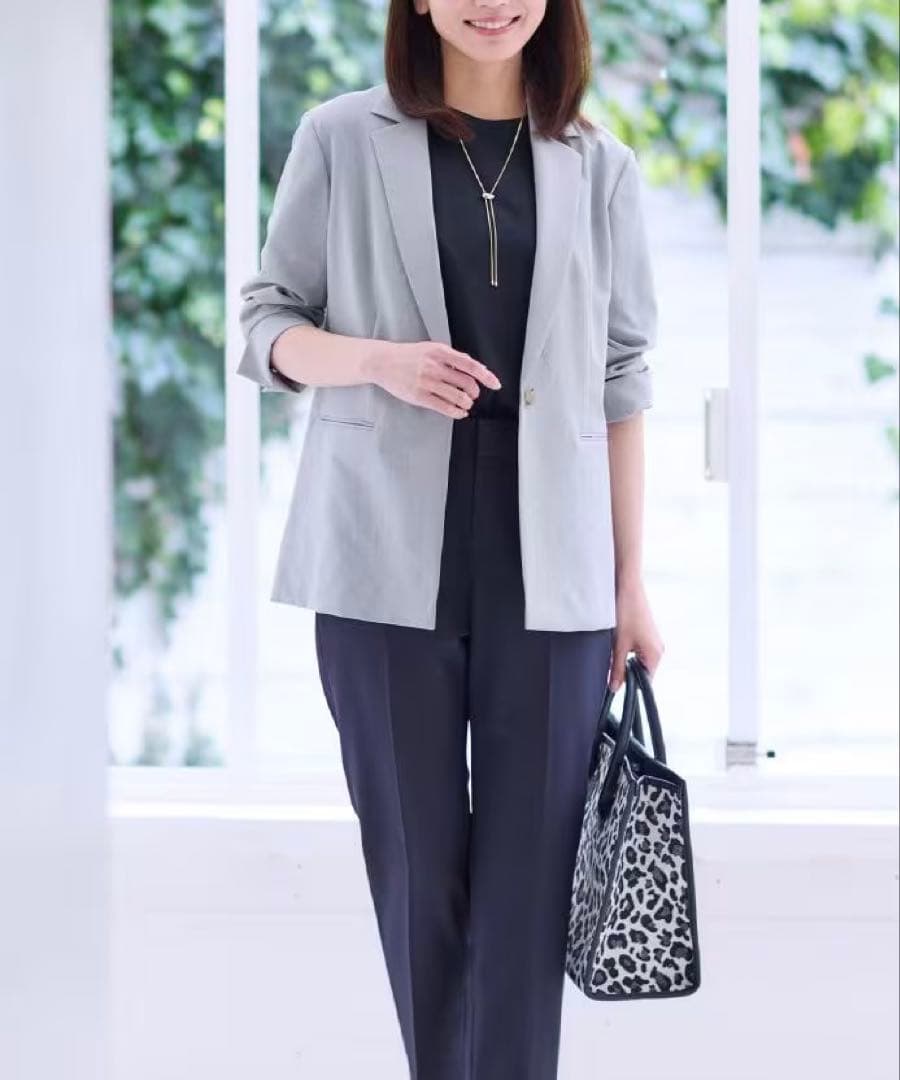 新品【リフレクト】テーラード　ジャケット　グレー　UV 速乾　シャンブレー