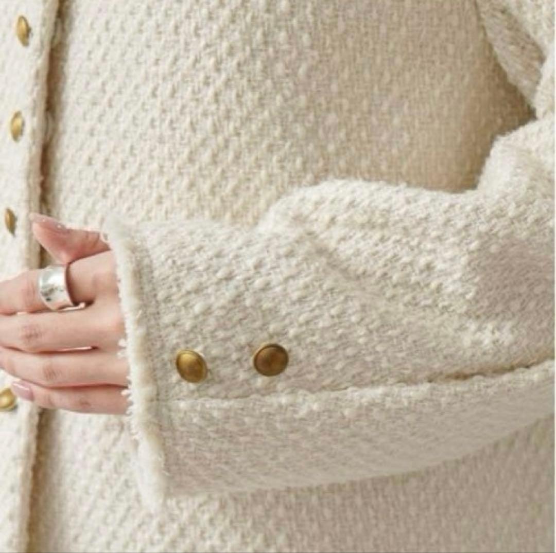 PUAL CE CIN （ピュアルセシン）リング ツイード ノーカラージャケット