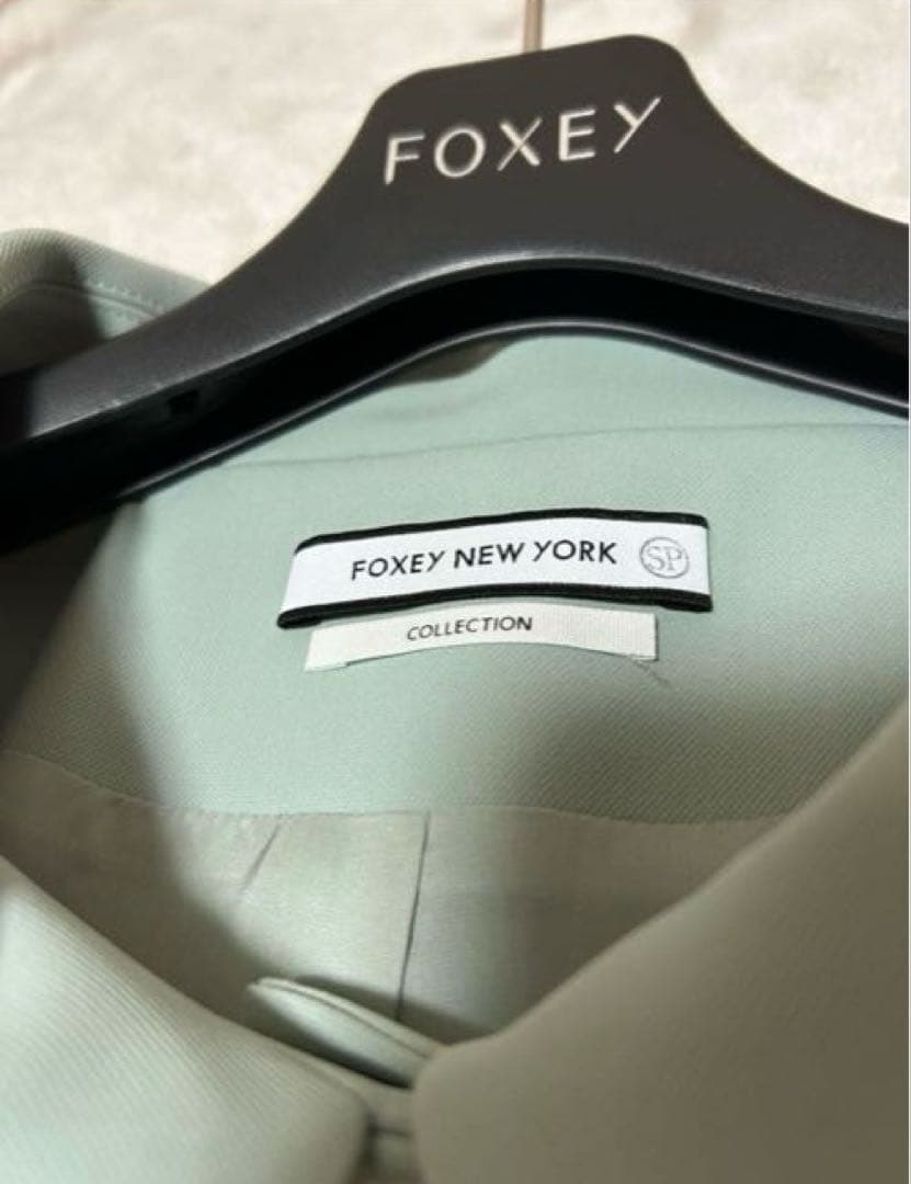 【新品美品】FOXEY ミントグリーン トレンチコート