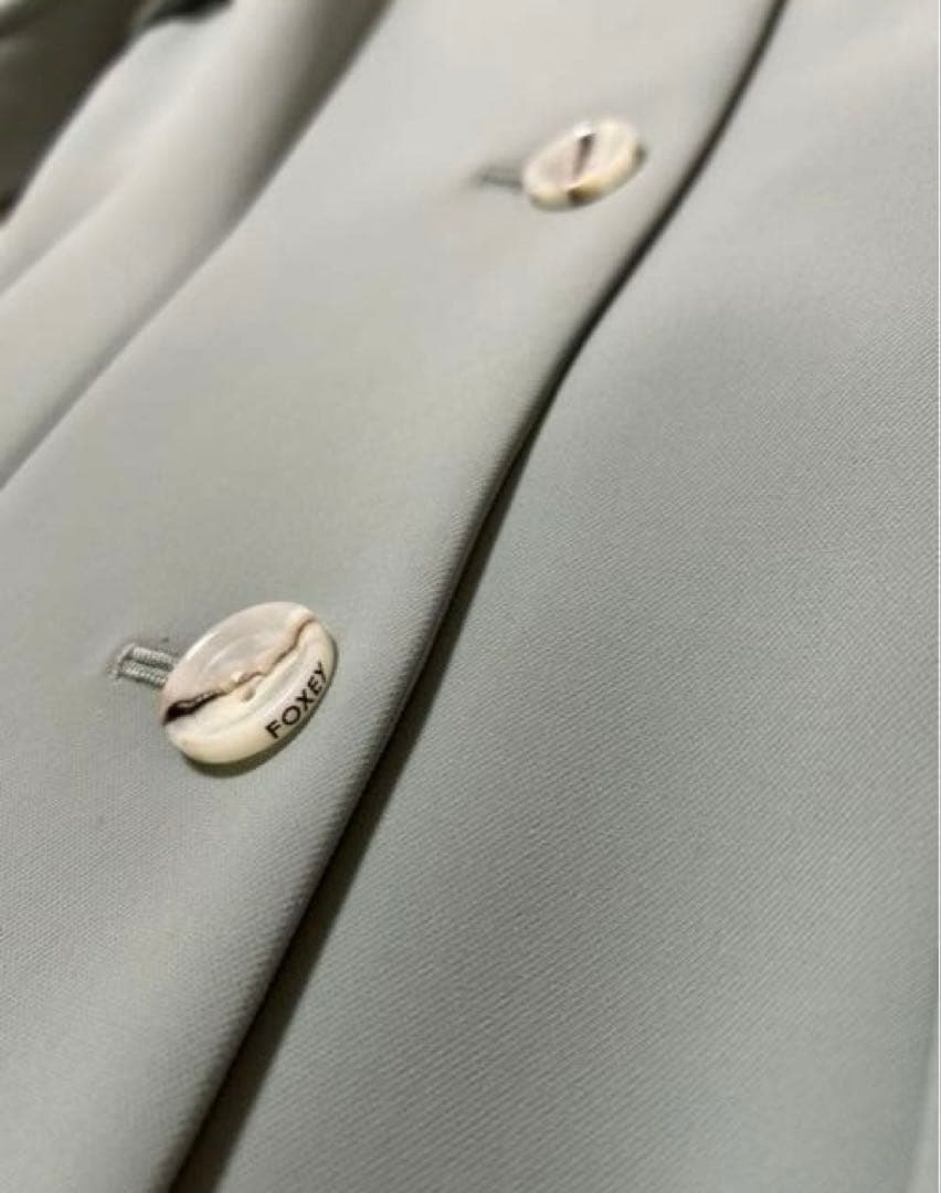 【新品美品】FOXEY ミントグリーン トレンチコート