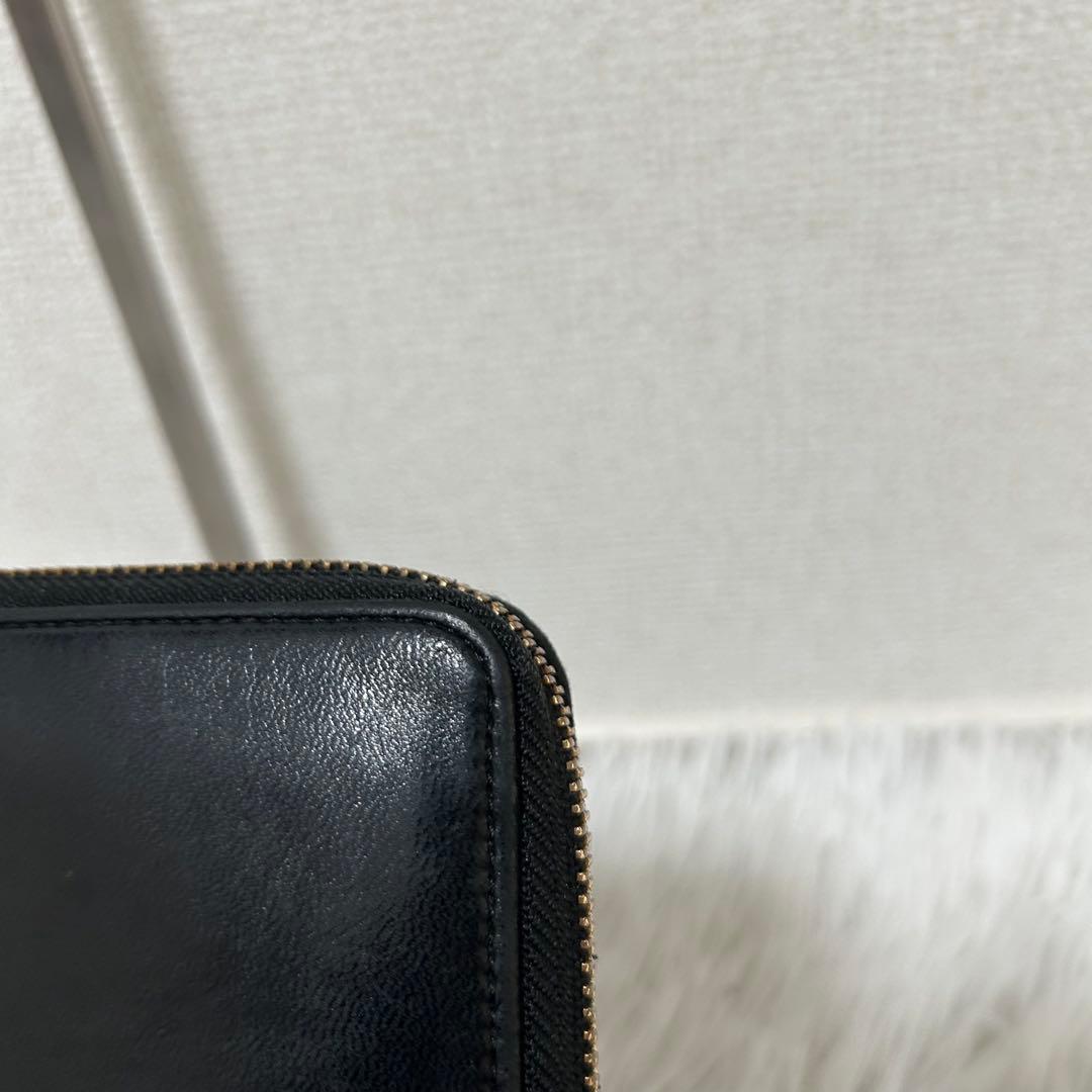 【美品✨ワイズ/レザー】ポーター　ラウンドジップ　折り財布　ブラック　コンパクト