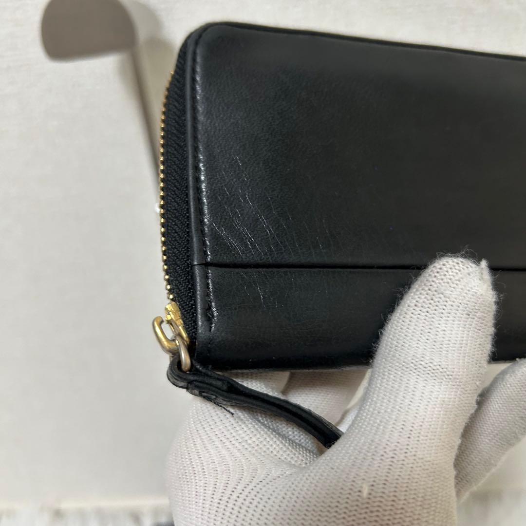 【美品✨ワイズ/レザー】ポーター　ラウンドジップ　折り財布　ブラック　コンパクト