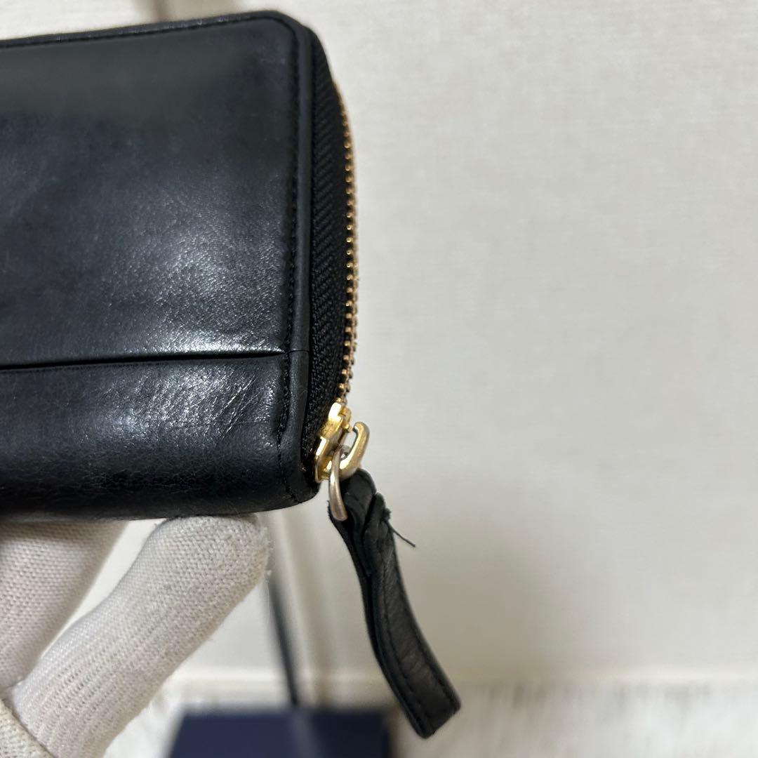 【美品✨ワイズ/レザー】ポーター　ラウンドジップ　折り財布　ブラック　コンパクト