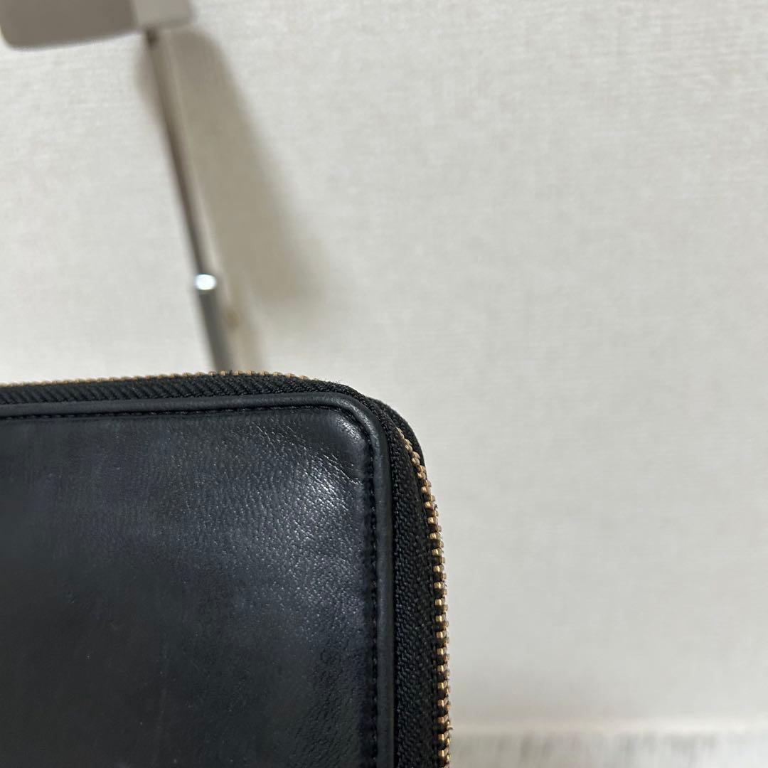 【美品✨ワイズ/レザー】ポーター　ラウンドジップ　折り財布　ブラック　コンパクト