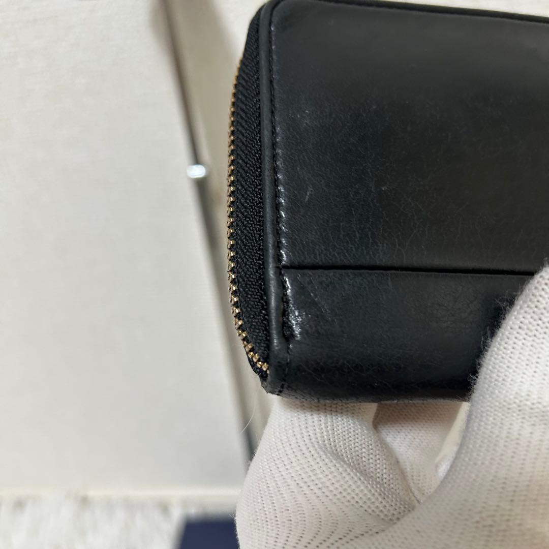 【美品✨ワイズ/レザー】ポーター　ラウンドジップ　折り財布　ブラック　コンパクト