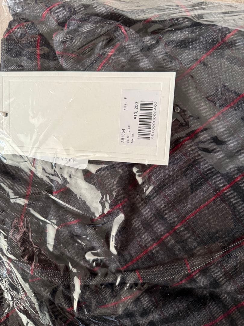 パンツ andmary Monica check loose pants black