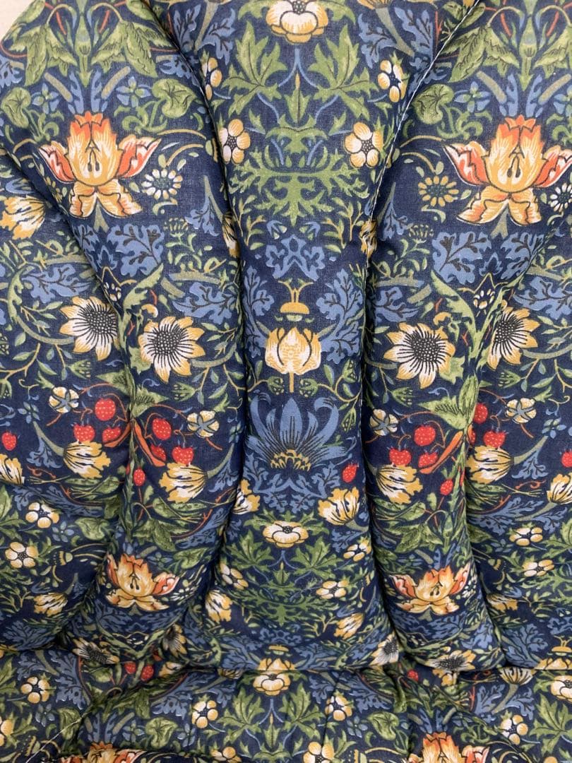 moonstar　モリス風背当て付き椅子シートクッション　4枚セット