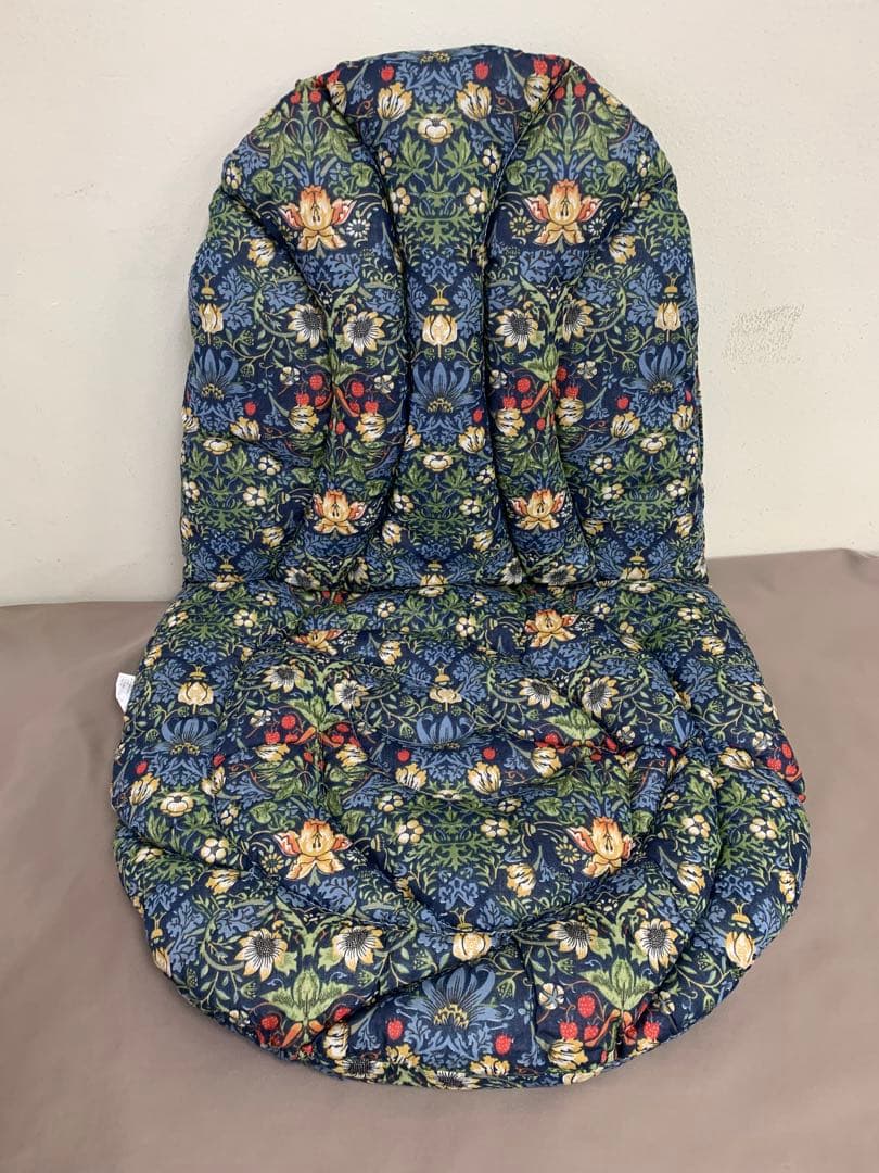 moonstar　モリス風背当て付き椅子シートクッション　4枚セット