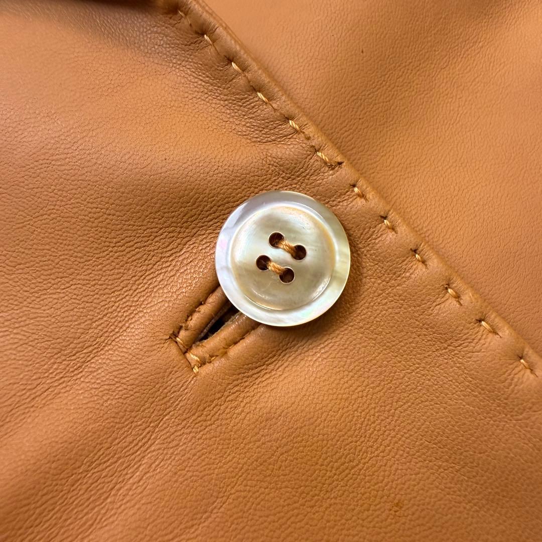 希少サイズ極美品 アニオナ テーラードジャケット レザー キャメル 42 L