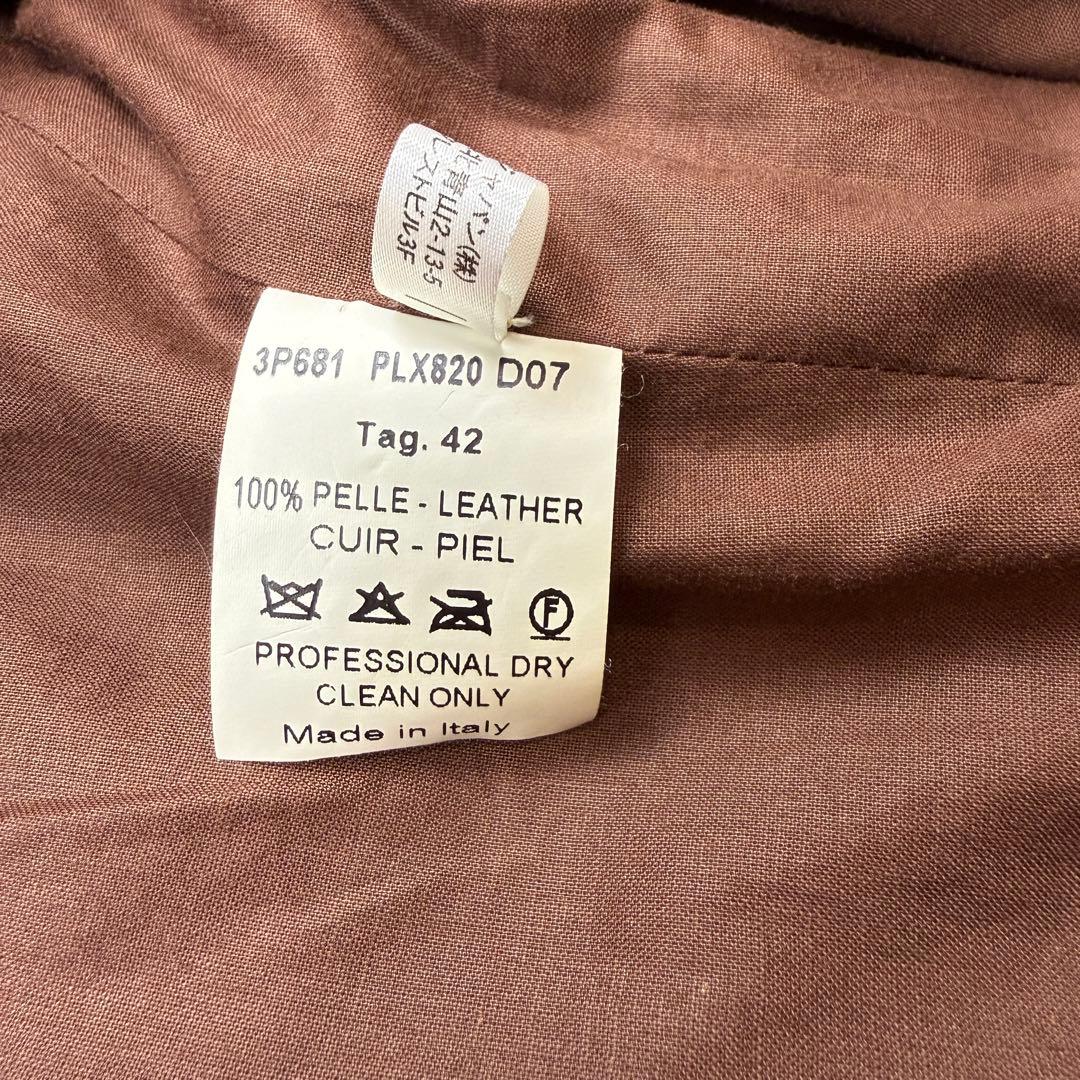 希少サイズ極美品 アニオナ テーラードジャケット レザー キャメル 42 L