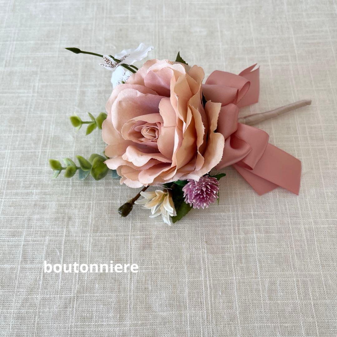 ウェディングブーケとブートニアのセット♡ローズブーケ♡ダリアブーケ♡前撮り♡挙式