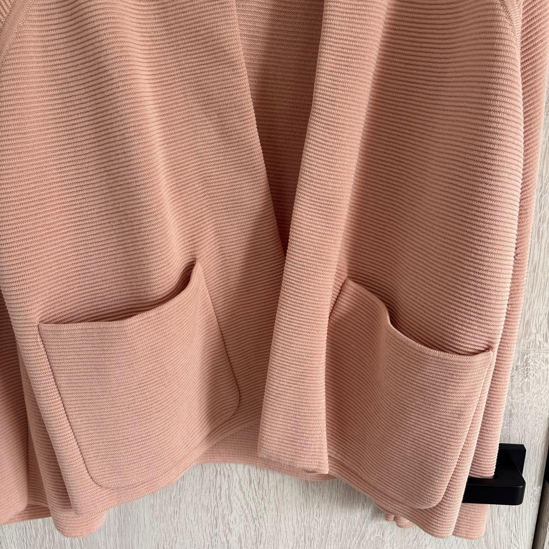 【美品】ドゥロワー　12Gクルーネックニットジャケット　ピンク