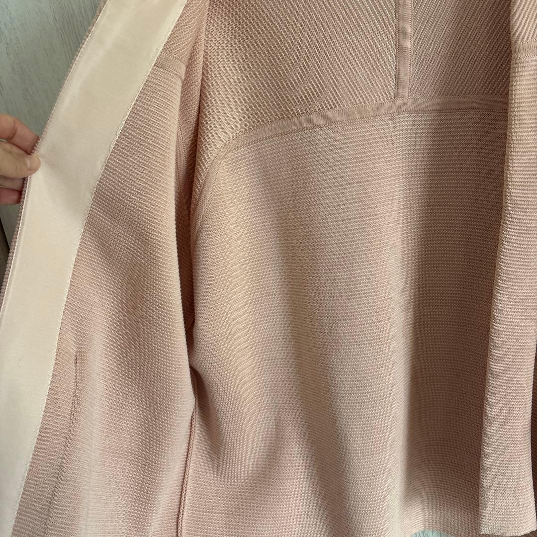 【美品】ドゥロワー　12Gクルーネックニットジャケット　ピンク