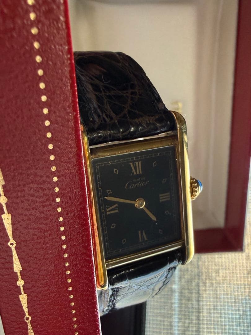 ★カルティエ　マストタンク　ブラック文字盤★レディース ヴィンテージ