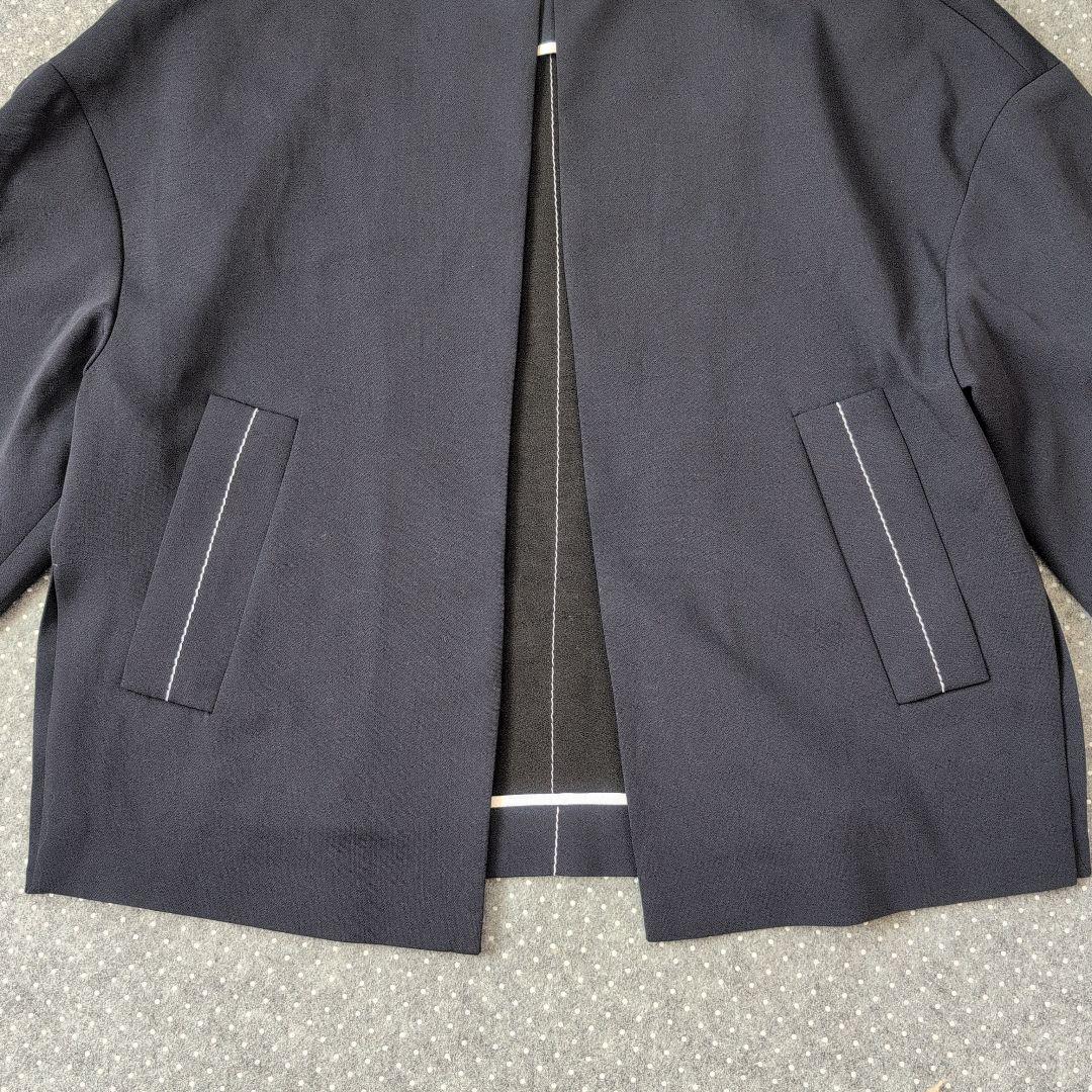 ADORE アドーア ノーカラージャケット ステッチ ネイビー 38 美品