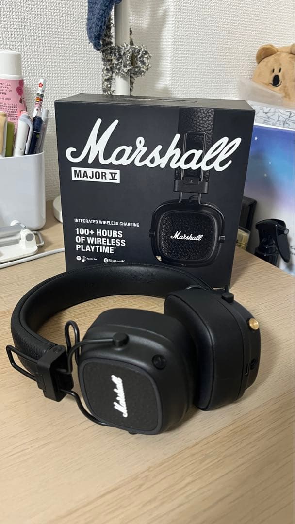 Marshall Major V ブラックワイヤレスヘッドホン