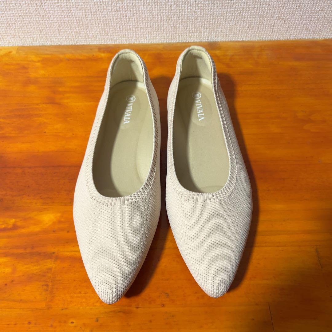 ❀1度のみ着用 ビバイア VIVAIA ニット フラットシューズ 24cm