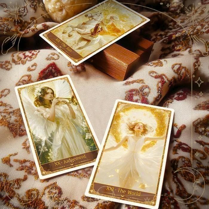 人気メーカー新作✨エレガントな美麗イラスト✨金色の車輪の守護者のタロットカード