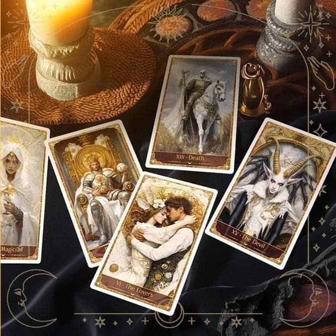 人気メーカー新作✨エレガントな美麗イラスト✨金色の車輪の守護者のタロットカード