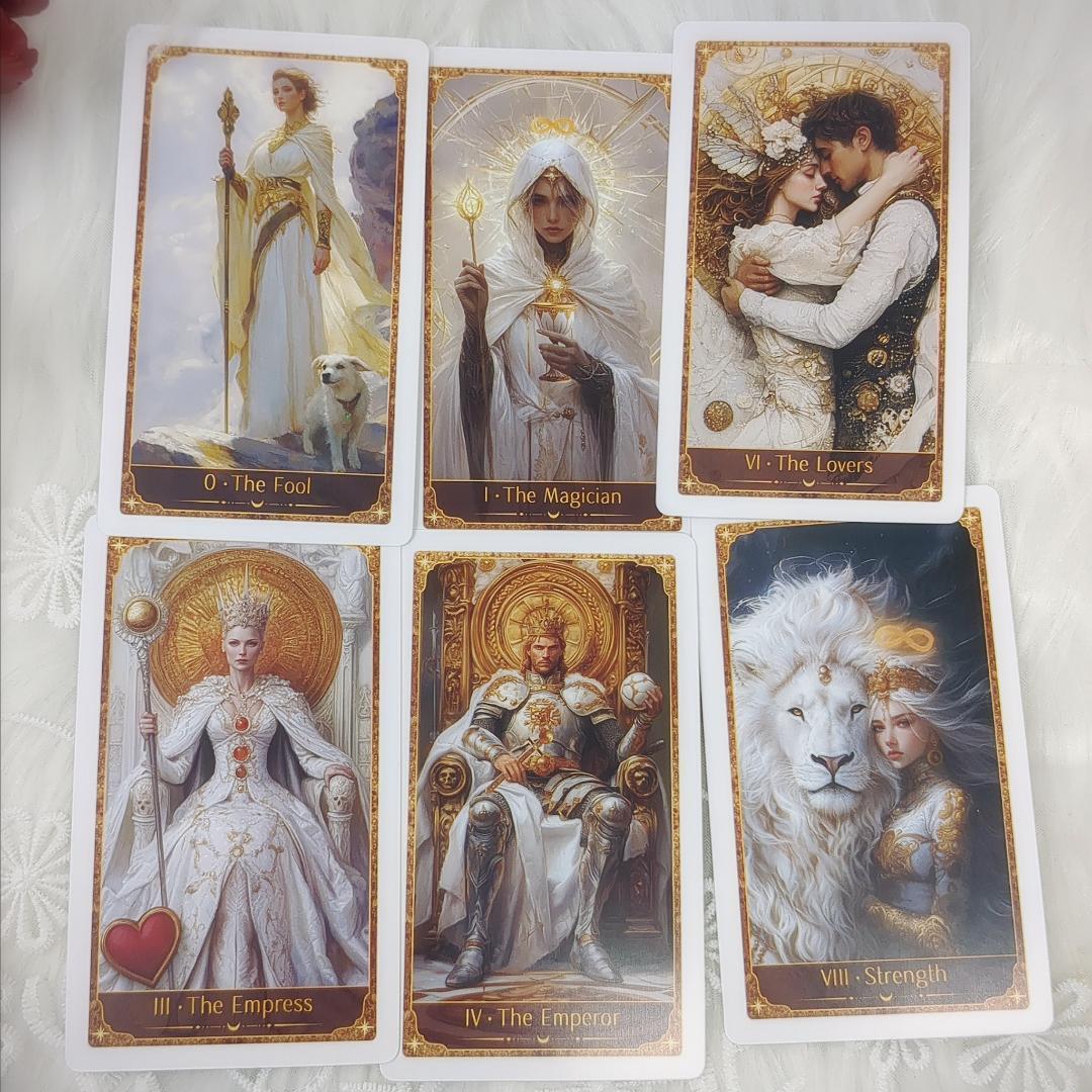 人気メーカー新作✨エレガントな美麗イラスト✨金色の車輪の守護者のタロットカード