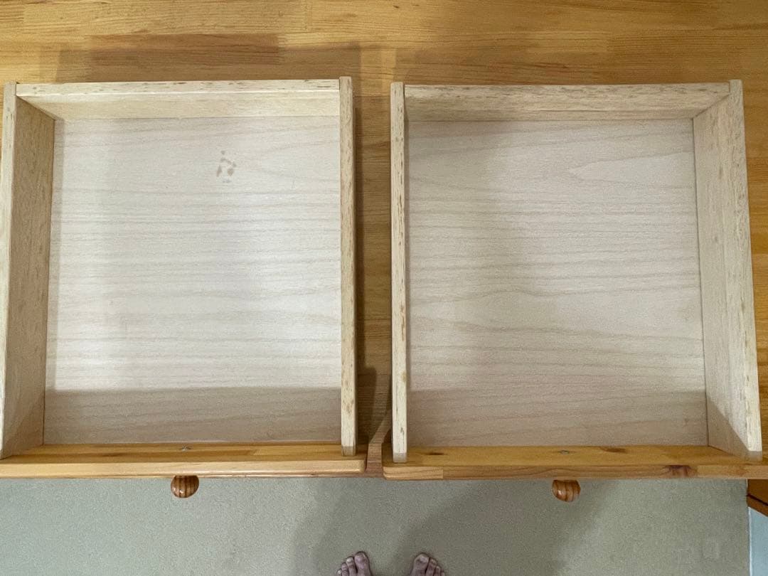 木製デスク（パイン材）　引き出し付き