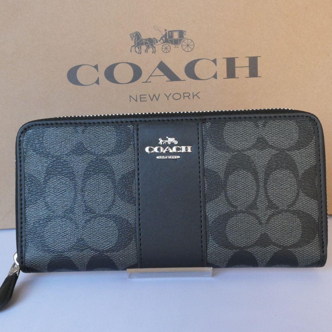 2点コーチ COACH 財布 シグネチャー キャンバス リボンプリント ロング