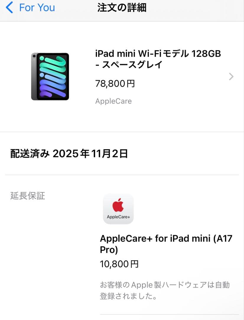 iPad mini Wi-Fiモデル 128GB スペースグレイ