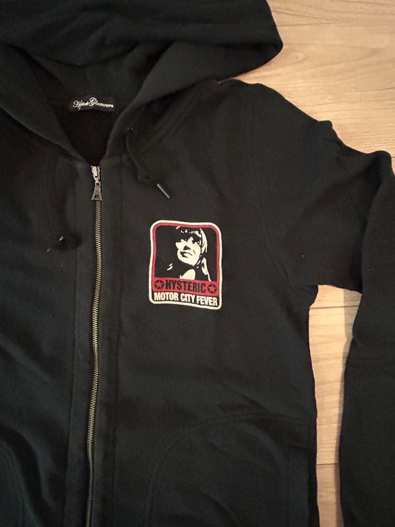 ヒステリックグラマー ジップアップパーカー ブラック