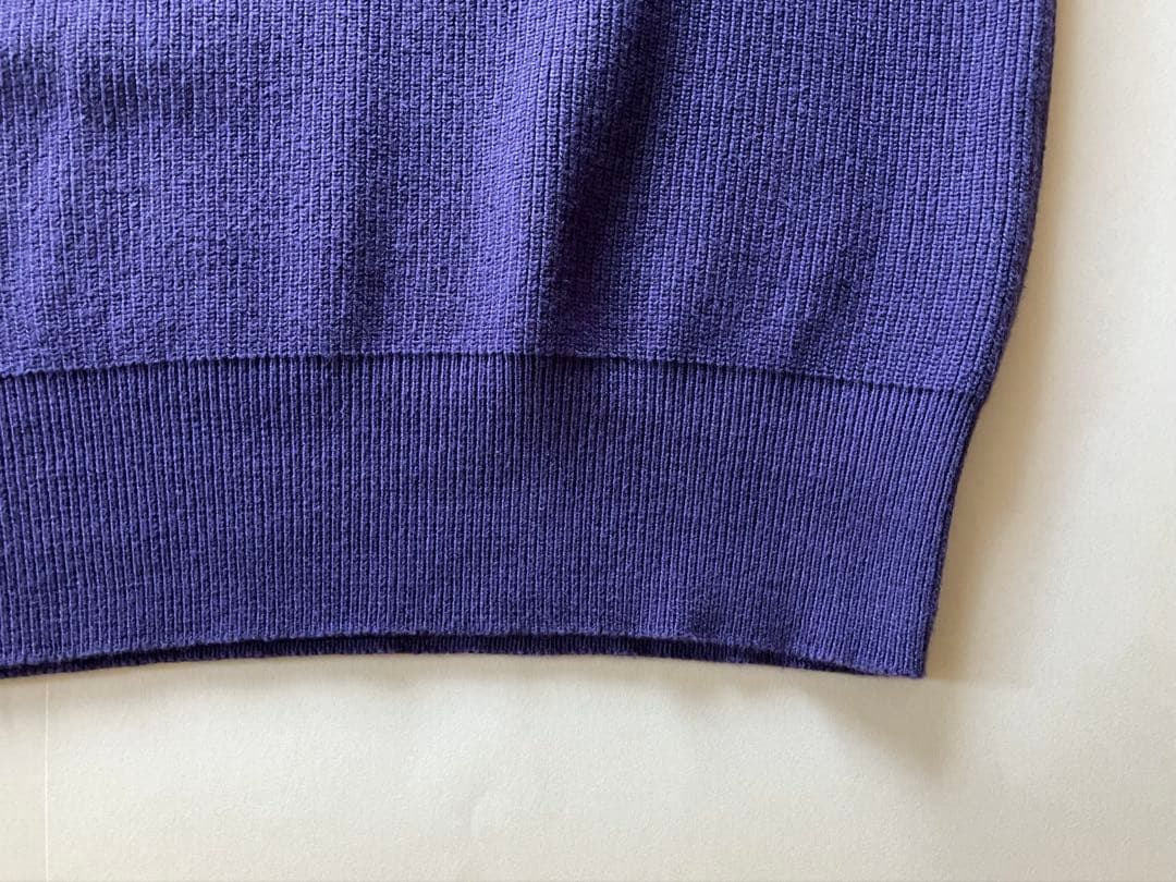 ゴーシュ　コットンファームリブVネックベスト パープル