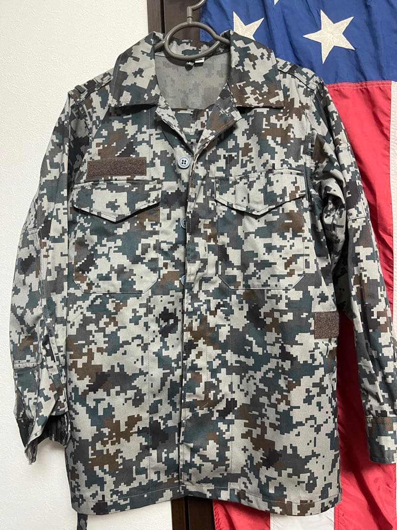 空自迷彩デジタル　作業服　戦闘服　ベルト 3点セット　5A Mサイズ　サバゲー